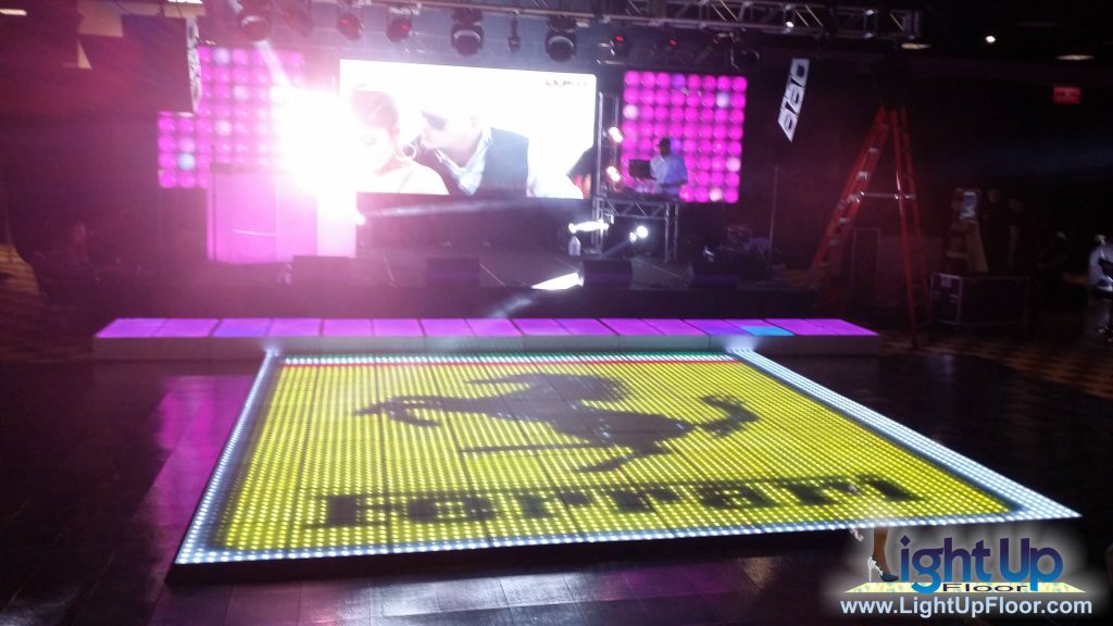 Display of company logos within our dance floor