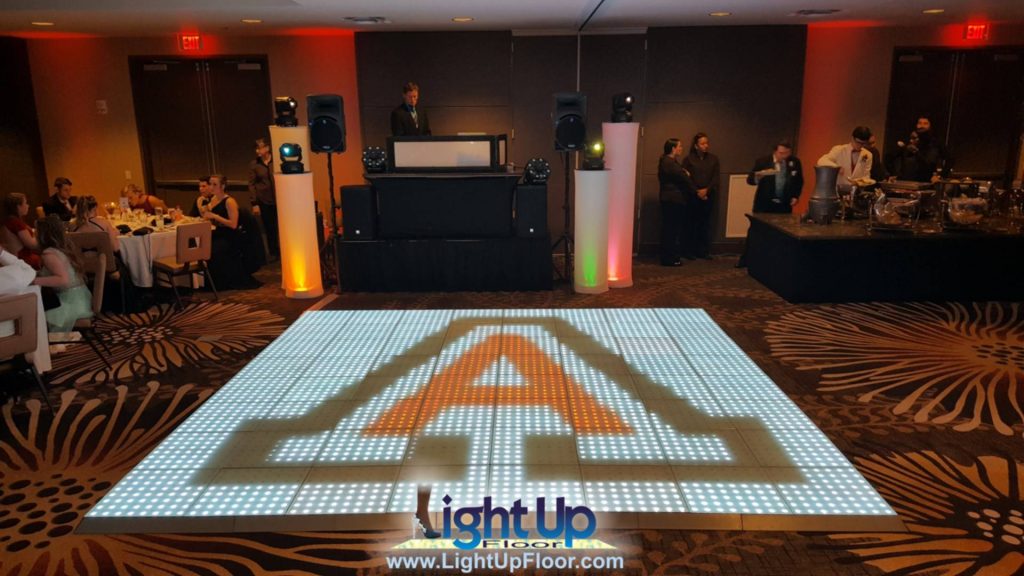 Dance floor with custom logo